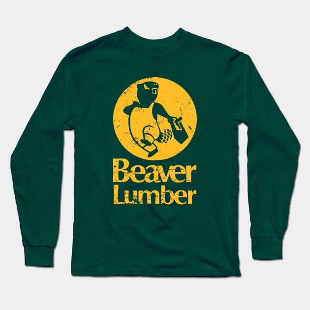 Beaver Lumber Long Sleeve T-Shirt by Pikan The Wood Art